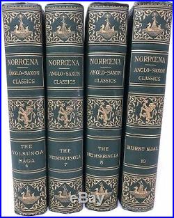 14 Volume Book Set NORROENA ANGLO-SAXON CLASSICS 1905 Limited Ed 341/350