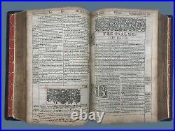 1612 Folio Illustrated Red-Ruled GENEVA BIBLE Genealogies, Map, Prayer Book
