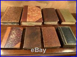1700s-1800s Old Antique Leather Book Lot Collection GORGEOUS
