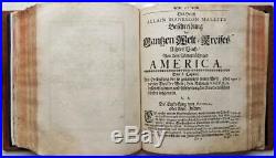 1719 Allain Manesson Mallets 144 COPPER PLATES MAPS America Europe Leather Book