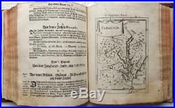 1719 Allain Manesson Mallets 144 COPPER PLATES MAPS America Europe Leather Book