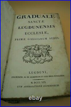 1819 Roman Gradual Liturgical Church Old Latin Book Catholic Graduale Lugdunense