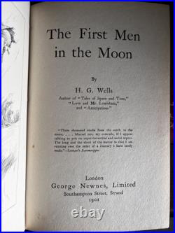 1901 H. G. Wells The First Men in the Moon Antique Book George Newnes 1st Ed