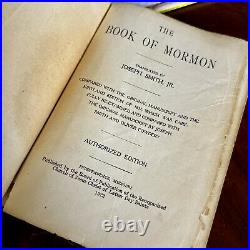 1923 Book of Mormon Leather Hardcover Authorized Edition Nephi Vintage RARE