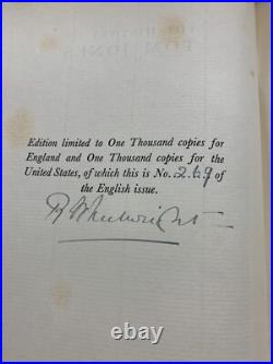 1925 Signed 1st Ed Limited Edition The History Of Tom Jones Antique Book (p7)