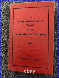 1926 The Standardization of Truth Thomas Clucas 1st Ed Signed Hardcover