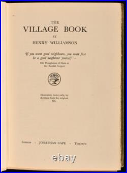 1930 The Village Book Henry Williamson Limited Signed Edition
