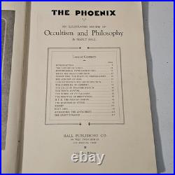 1931-32 Vintage Occult Book The Phoenix By Manly Hall Limited Edition /3000