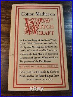 1950 Antique Occult Book Cotton Mather On Witchcraft (Limited Edition /1950)