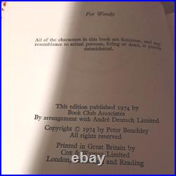 1974 Jaws Peter Benchley 1st Edition Uk Book Club Andre Deutsch Hardback