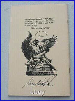 1975 THE OCCULT LOVECRAFT & RAVEN LIMITED EDITION Book Signed Gerry De La Ree