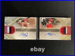 2021 topps tier one dual auto relic book card 05/10 mike trout shohei ohtani