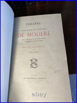 864 Molière Set Fine Bindings Morocco Plates Illustrated Rare Antiquarian Book