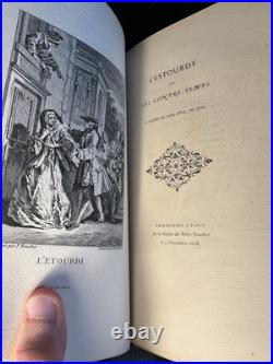 864 Molière Set Fine Bindings Morocco Plates Illustrated Rare Antiquarian Book