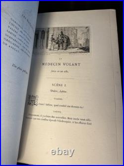 864 Molière Set Fine Bindings Morocco Plates Illustrated Rare Antiquarian Book