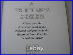 A PRINTERS DOZEN Sebastian Carter 11 spreads from unrealized books Ltd ed 1993