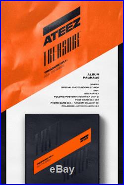 ATEEZ Treasure EP. 1All To Zero1st CD+Poster/On+Book+Sticker+Card+Gift Sealed