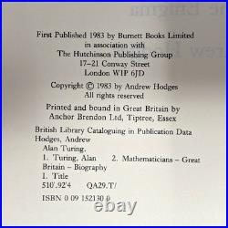 Alan Turing The Enigma ANDREW HODGES Burnett Books 1983 FIRST EDITION DJ
