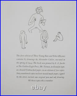 Alexander Calder Three Young Rats Original 1944 Limited Edition 700 HC Drawings