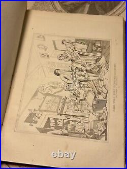 Antiquarian book William Hogarth drawings steel engravings 1857 caricature RARE