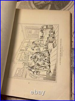 Antiquarian book William Hogarth drawings steel engravings 1857 caricature RARE