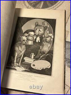 Antiquarian book William Hogarth drawings steel engravings 1857 caricature RARE