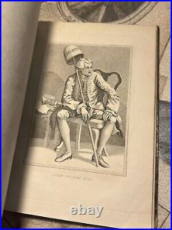 Antiquarian book William Hogarth drawings steel engravings 1857 caricature RARE