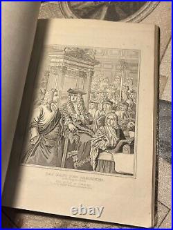 Antiquarian book William Hogarth drawings steel engravings 1857 caricature RARE