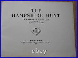 Antique 1929 THE HAMPSHIRE HUNT Five Plates Fox Hunting Print Rare Scarce Book