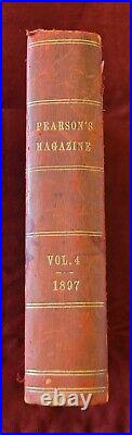 Antique Book Pearsons Magazine Vol 4 1897 Early War Of The World H G Wells