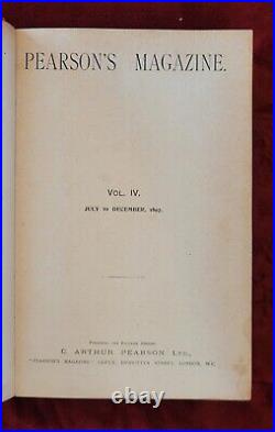 Antique Book Pearsons Magazine Vol 4 1897 Early War Of The World H G Wells