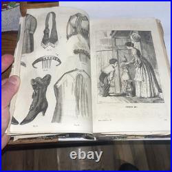 Antique HC Godey's Lady's Book 1869 Large Book Fashion Sewing Patterns, Music