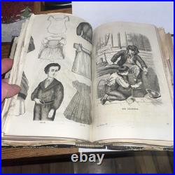 Antique HC Godey's Lady's Book 1869 Large Book Fashion Sewing Patterns, Music