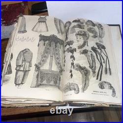 Antique HC Godey's Lady's Book 1869 Large Book Fashion Sewing Patterns, Music