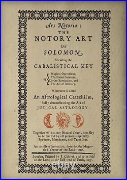 Antique book occult black magic rare esoteric manuscript cabalistic ars notoria