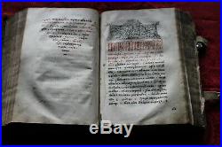 Antique illuminated first edition Old Believer Bible book printed 1630 in Moscow