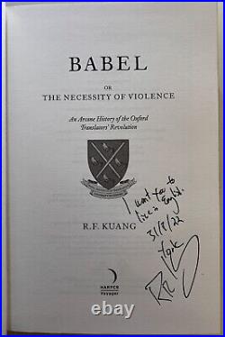 Babel R. F. Kuang SIGNED, Lined & Dated Exclusive + Ticket/Photos & Bookmark