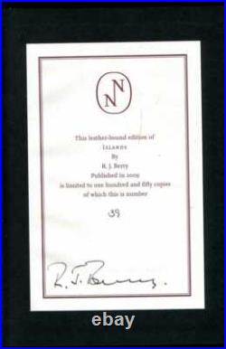 Berry, R J THE NATURAL HISTORY OF ISLANDS (NEW NATURALIST LIBRARY NO 109) SIGNED