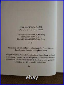 Book Of Azazel E A Koetting Ixaxaar Black Magic Satanic Grimoire LE Occult OOP
