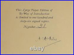 By Way of Introduction A. A. Milne 31/166 Signed Limited Edition 1929