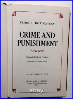 CRIME AND PUNISHMENT FEODOR DOSTOEVSKY Franklin Library 1980 Hardback