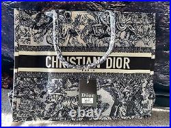 Christian Dior Book Tote Embroidered Cotton Bag Nwt