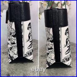 Coach Marvel Comic Book Black White Leather Tote Bag Limited Edition NWTS $398