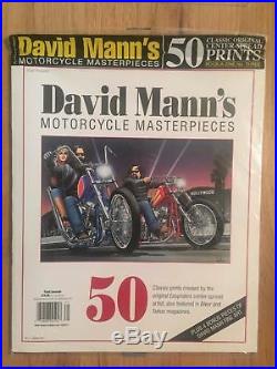 DAVID MANN (4) RARE SEALED BOOKS, 50 Magnificent Works of Motorcycle Art MAGAZINE