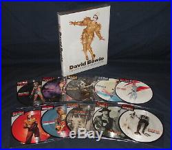 David Bowie 40th Ann. Set Of 1st 10 Picture Disc 7 Vinyl New Rare + Book Oop