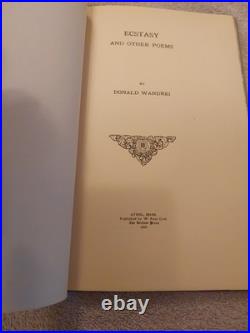 Donald Wandrei Ecstasy 1928 Arkham House H. P. Lovecraft Disciple Rare
