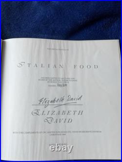 Elizabeth David Signed copy Italian Food Hardcover Signed Limited Edition