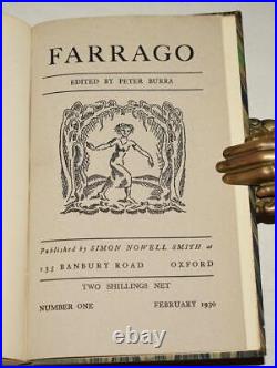 Farrago Edited by Peter Burra Illustrated 2 Volumes 1st Ltd Editions 1930 Signed