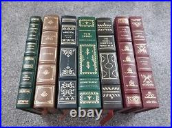Franklin library 7 book leather book lot Shakespeare odyssey don quixote easton