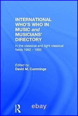 Intl Whos Who Music&Ency Ed13, Cummings, McIntire 9780948875113 Free Shipping